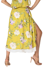 Load image into Gallery viewer, Floral Two Layer Georgette Wrap Dance Skirt