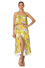 Load image into Gallery viewer, Floral Two Layer Georgette Wrap Dance Skirt