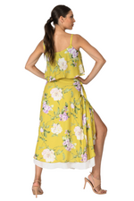 Load image into Gallery viewer, Floral Two Layer Georgette Wrap Dance Skirt
