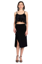 Load image into Gallery viewer, Flowy Tango Skirt With Side & Back Slits