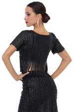 Load image into Gallery viewer, Fringed Faux Leather Striped Crop Top