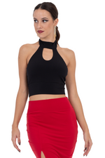 Load image into Gallery viewer, Front Keyhole With Open Back Halter Neck Top
