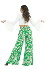Load image into Gallery viewer, Green Floral Wide Leg Trousers