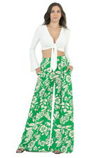 Load image into Gallery viewer, Green Floral Wide Leg Trousers