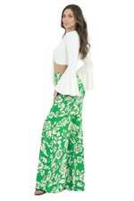 Load image into Gallery viewer, Green Floral Wide Leg Trousers