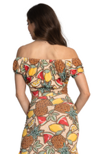 Load image into Gallery viewer, Fruity Summer Print Off-The-Shoulder Crop Top