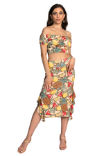 Load image into Gallery viewer, Fruity Summer Print Off-The-Shoulder Crop Top