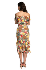 Load image into Gallery viewer, Fruity Summer Print Off-The-Shoulder Crop Top