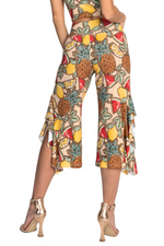 Load image into Gallery viewer, Fruity Summer Print Side Ruffled Capri Pants