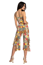 Load image into Gallery viewer, Fruity Summer Print Side Ruffled Capri Pants