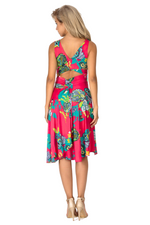 Load image into Gallery viewer, Fuchsia Vibrant Print Crisscross Back Dress