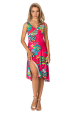 Load image into Gallery viewer, Fuchsia Vibrant Print Crisscross Back Dress
