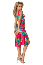 Load image into Gallery viewer, Fuchsia Vibrant Print Crisscross Back Dress