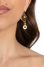 Load image into Gallery viewer, Gaia Clear Brown Sphere Tango Earrings