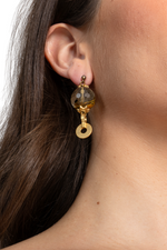 Load image into Gallery viewer, Gaia Clear Brown Sphere Tango Earrings