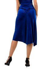 Load image into Gallery viewer, Gathered Velvet Tango Skirt with Slits