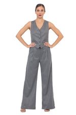 Load image into Gallery viewer, Gray Pinstripe Women&#39;s Suit Vest
