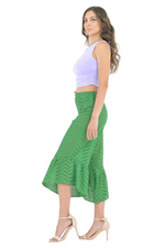 Load image into Gallery viewer, Green Eyelet Embroidery Capri Pants