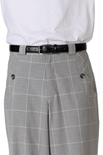 Load image into Gallery viewer, Grey Plaid Men's Tango Pants With Button Pocket Details