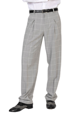 Load image into Gallery viewer, Grey Plaid Pants With Front And Back Pleat
