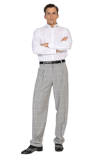 Load image into Gallery viewer, Grey Plaid Pants With Front And Back Pleat
