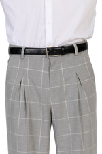 Load image into Gallery viewer, Grey Plaid Pants With Front And Back Pleat