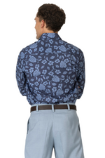 Load image into Gallery viewer, Grey Tropical Print Men's Cotton Shirt