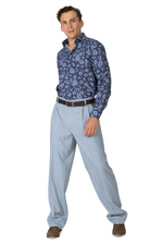 Load image into Gallery viewer, Grey Tropical Print Men's Cotton Shirt