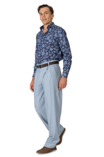 Load image into Gallery viewer, Grey Tropical Print Men's Cotton Shirt