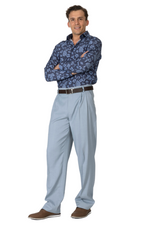 Load image into Gallery viewer, Grey Tropical Print Men's Cotton Shirt