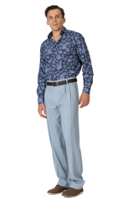 Load image into Gallery viewer, Grey Tropical Print Men's Cotton Shirt