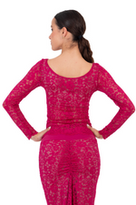 Load image into Gallery viewer, Fuchsia Guipure Lace Blouse With Lining
