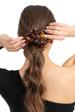 Load image into Gallery viewer, Bronze Orange Floral Scrunchie