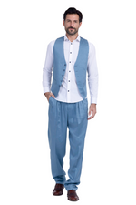 Load image into Gallery viewer, Indigo Blue Men&#39;s Tango Pants With Three Pleats
