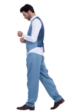 Load image into Gallery viewer, Indigo Blue Men&#39;s Tango Pants With Three Pleats
