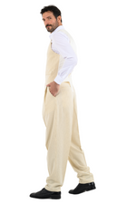 Load image into Gallery viewer, Beige Pinstriped Tango Pants With Two Inverted Pleats