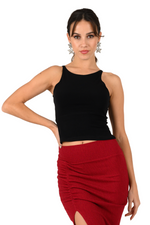 Load image into Gallery viewer, Black Keyhole Back Dance Sleeveless Crop Top