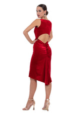 Load image into Gallery viewer, Velvet Fishtail Dress With Keyhole Back