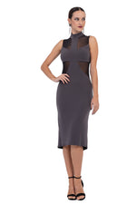 Load image into Gallery viewer, La Noche Fishtail Tango Dress With Mesh Details