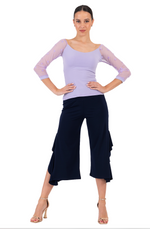 Load image into Gallery viewer, Lavender Blouse With Polka Dot Tulle Sleeves