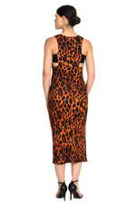 Load image into Gallery viewer, Leopard Print Side Cutout Midi Dress