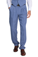 Load image into Gallery viewer, Stone Blue Men's Tango Pants With Three Pleats