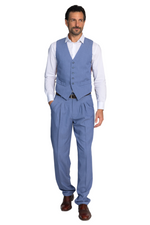 Load image into Gallery viewer, Stone Blue Tango Vest With Paisley Floral Print Back