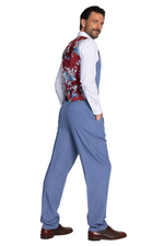 Load image into Gallery viewer, Stone Blue Tango Vest With Paisley Floral Print Back