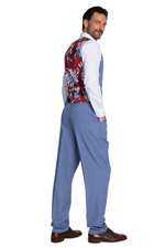 Load image into Gallery viewer, Stone Blue Tango Vest With Paisley Floral Print Back