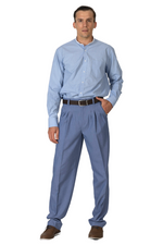 Load image into Gallery viewer, Light Blue Band Collar Men's Cotton Shirt