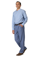 Load image into Gallery viewer, Light Blue Band Collar Men's Cotton Shirt