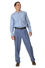 Load image into Gallery viewer, Light Blue Band Collar Men's Cotton Shirt