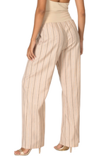 Load image into Gallery viewer, Linen Blend Striped Wide Leg Pants