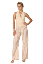 Load image into Gallery viewer, Linen Blend Striped Wide Leg Pants